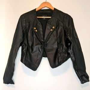 Snakeskin Leather Moto Jacket